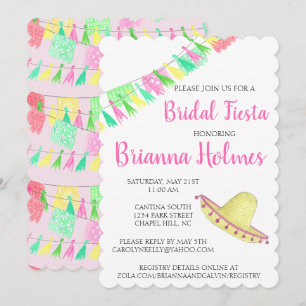 Invitation Tassel personnalisé Papel Picado Rose Vert Fiesta