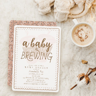 Invitation Tasses de café à emporter Baby is Brewing Baby Sho