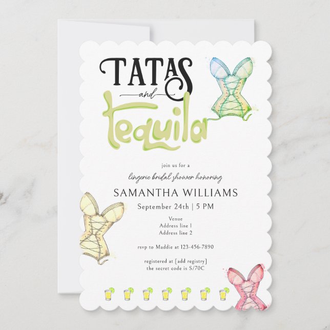 Invitation Tatas & Tequila Fête des mariées moderne Fiesta Pa (Devant)