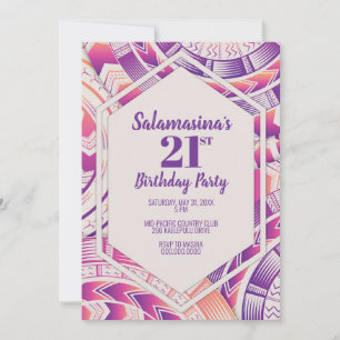 Invitation Tatau Rose, Orange et Violet Diamant