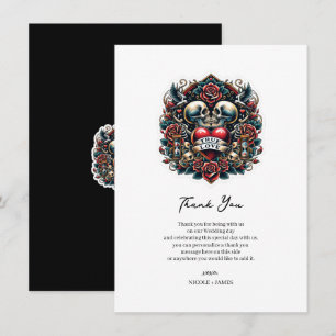 Invitation Tatouage de cœur squelette d'amour vrai mariage me