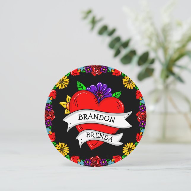 Invitation Tattoo Graffiti Art Style Mariage (Debout devant)