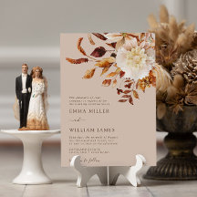 Taupe Automne Moderne Aquarelle Terracotta Mariage