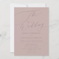 Taupe rose moderne Mariage de calligraphie simple