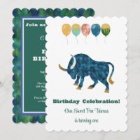 Taureau 1er Anniversaire Impressionniste Paillette