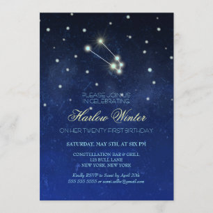 Invitation Taurus Constellation fête d'anniversaire