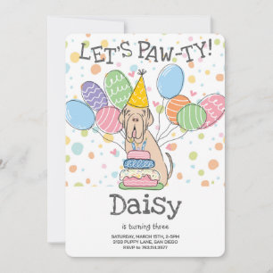 Invitation Tawny Neapolitain Mastiff Chien anniversaire