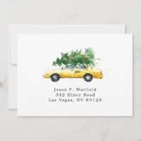 Taxi avec arbre de Noël imprimable adresse de reto