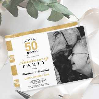 Invitation Tchin à 50 Ans | Anniversaire de Mariage Or
