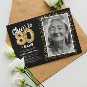 Invitation Tchin tchin pour quatre-vingts ans 80e anniversair
