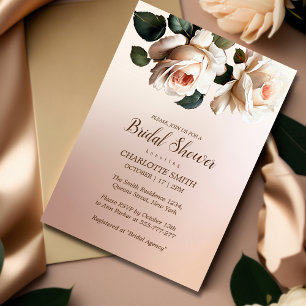 Invitation Tea Blush Fête des mariées Rose d'huile beige