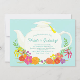 Invitation Tea Graduation Party Teapot