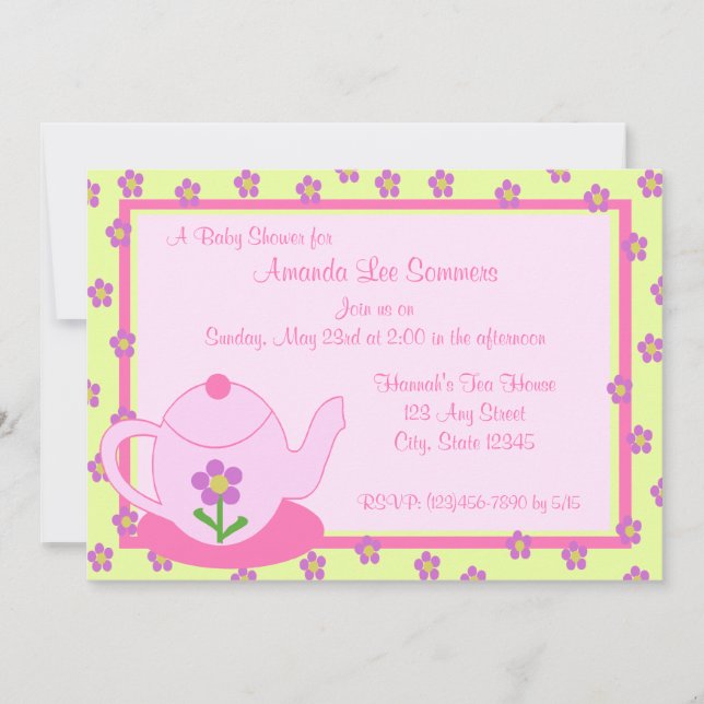 Invitation Tea Party/ Baby shower (Devant)
