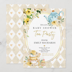 Invitation Tea Party Baby shower de bébés qui brassent sans d