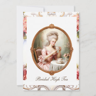 Invitation Tea Party de mariée Rococo Marie Antoinette
