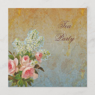 Invitation Tea Party de rose victorienne