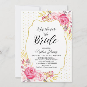 Invitation Tea Party Fête des mariées Blush & Gold