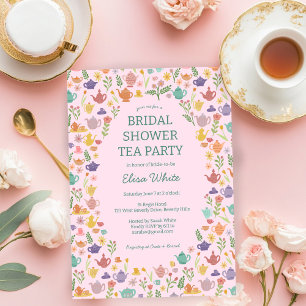 Invitation Tea Party Fête des mariées jolie couleur PERSONNAL