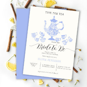 Invitation Tea Party Lavender Blue Boho Lace Fête des mariées
