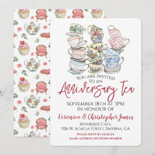 Invitation Tea Party pour l'anniversaire du mariage