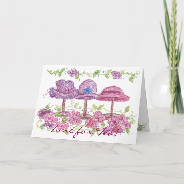 Invitation Tea Party Victorian Fancy Casquette Flo (Devant)