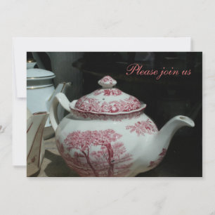 Invitation Tea Time avec thé anglais vintage Inv