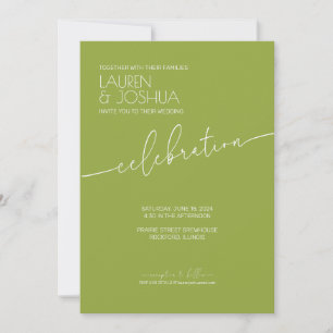 Invitation Tea vert ・ Mariage de script minimaliste moderne