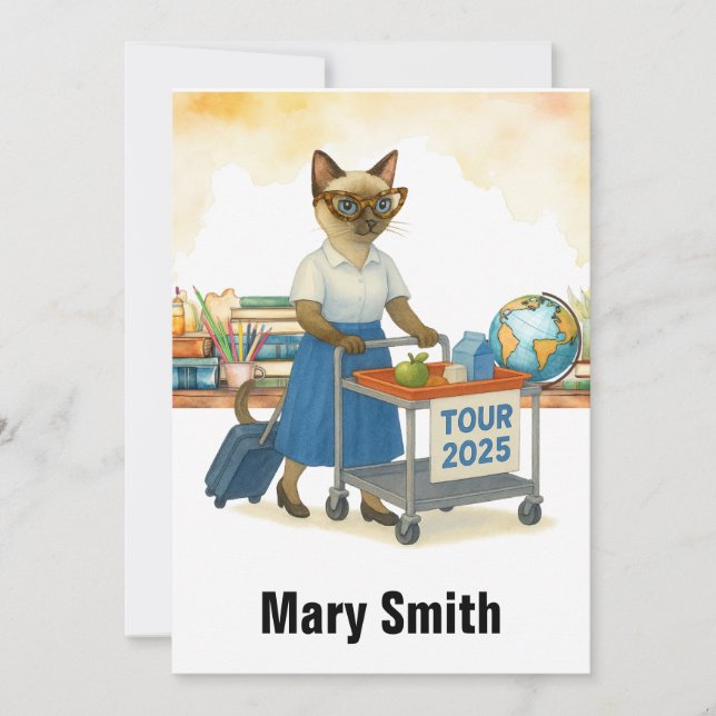 Invitation Teacher  retirement 2025 for cat lovers (Devant)