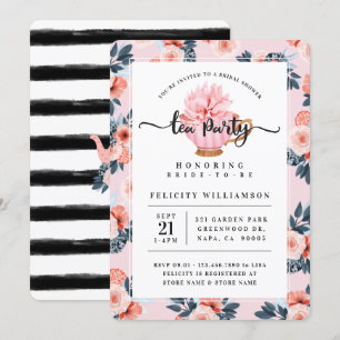 Invitation Teacup Rose Tea Party Bridal Show
