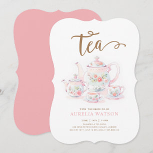 Invitation Teacup vintage Floral Tea