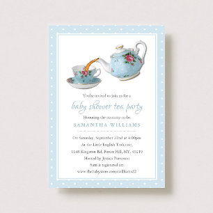Invitation Teacups Baby shower Tea Party