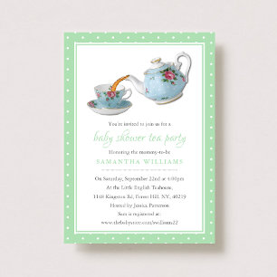 Invitation Teacups Baby shower Tea Party