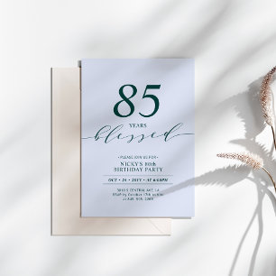 Invitation Teal & Bleu   80 Ans Aimé Fête d'anniversaire 80 a