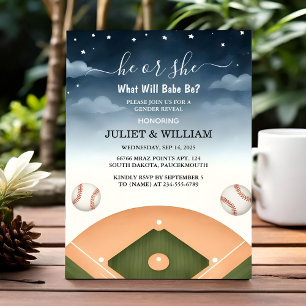 Invitation Team Ball Game Pitch Amusant Baseball Sexe Reveill