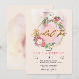 Invitation Teapot Boho | Rose Rose Wreath Bridal Tea Douche