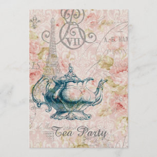 Invitation teapot paris eiffel Tower Teapot vintage