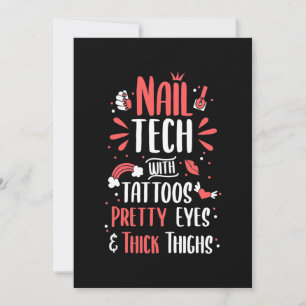 Invitation Technicienne en onglerie avec tatouages