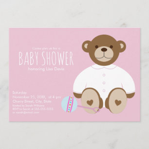 Invitation Teddy Bear Baby shower Invitation, arrière - plan 