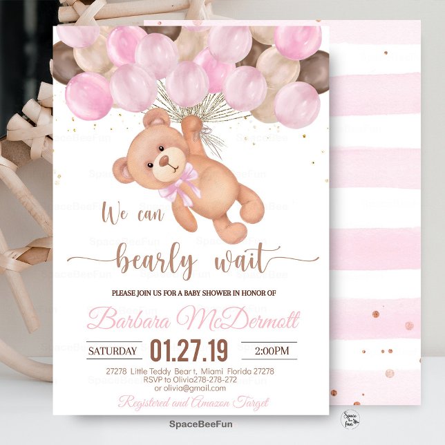 Invitation Teddy Bear Baby shower Nous pouvons attendre (Teddy Bear Baby Shower, We Can Bearly Wait Baby Shower, Baby Shower Theme, Gender Neutral Baby Showe)