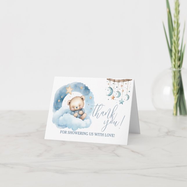 Invitation Teddy Bear Dormir sur un nuage Merci note Invi (Devant)