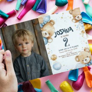 Invitation Teddy Bear Et Ballons Anniversaire de enfant Party