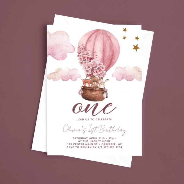 Invitation Teddy Bear Girl 1er anniversaire (Créateur téléchargé)