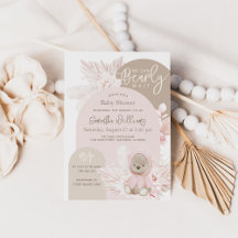 Teddy Bear Moderne Boho Girl Baby shower