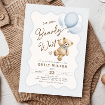 Teddy Bear On Peut Attendre Bébé Garçon Douche