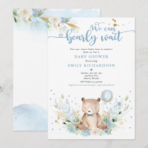 Invitation Teddy Bear : On peut prélever un Baby shower d'att