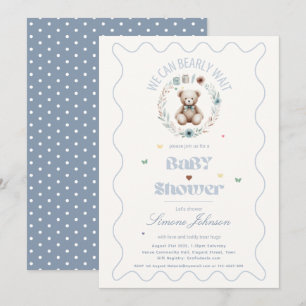 Invitation Teddy Bear Pique-nique Boho Baby shower Thème Garç