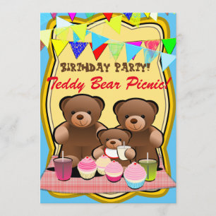 Invitation Teddy Bear Pique-nique pour enfants