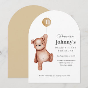 Invitation Teddy Bear Première fête d'anniversaire