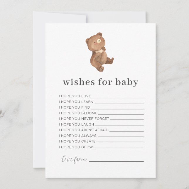 Invitation Teddy Bear Wives for Baby Card (Devant)