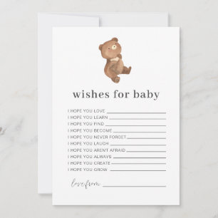 Invitation Teddy Bear Wives for Baby Card